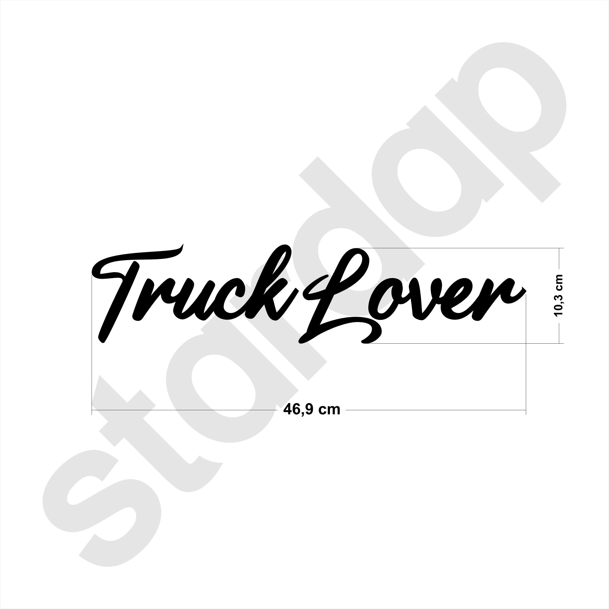 Naklejka Truck lover wymiary